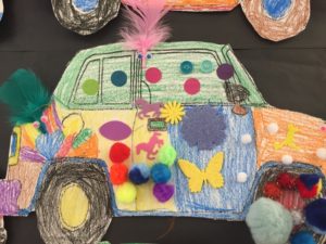 Cathey's author visit often inspires "art car creativity!"