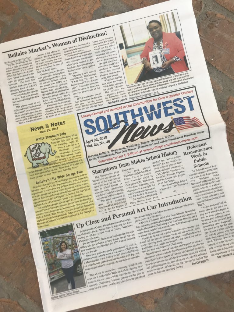 A newspaper with the front page of southwest news.