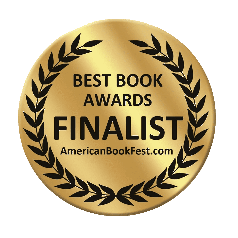 A gold medal with the words " best book awards finalist " on it.